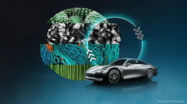 Mercedes Benz arbeitet intensiv daran, Stoffkreisläufe in der Automobilindustrie zu schließen, den Anteil an Recyclingmaterialien in seinen Autos deutlich zu erhöhen und es forscht an neuen innovativen Materialien, die im Einklang mit Mensch und Umwelt stehen. | Foto: Mercedes Benz