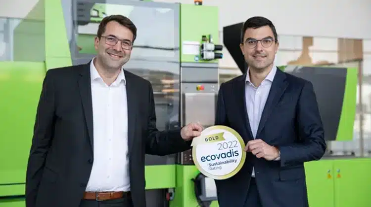 Freuen sich über die Auszeichnung für Nachhaltigkeit: Martin Weger (links) und Stefan Engleder (rechts). | Foto: ENGEL